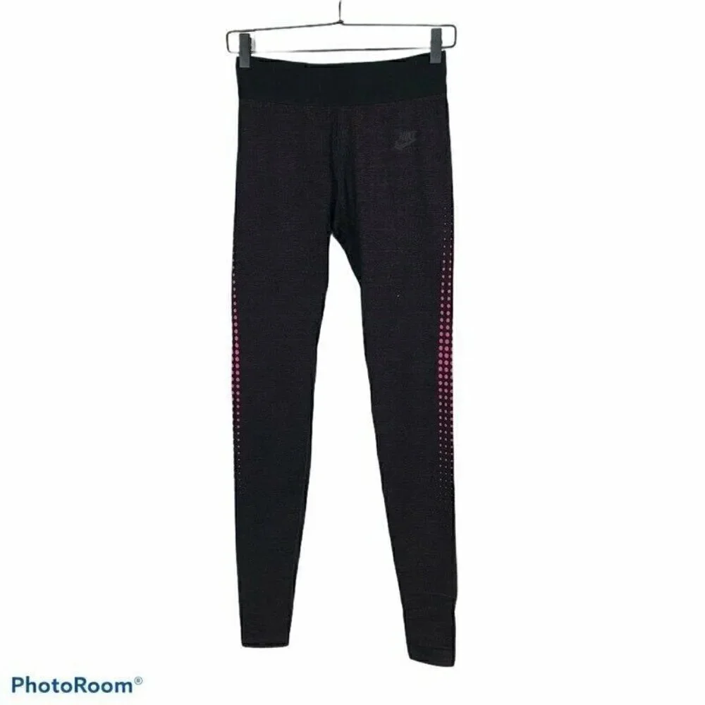 Nike Burnout Stirrup Leggings Black Pink small